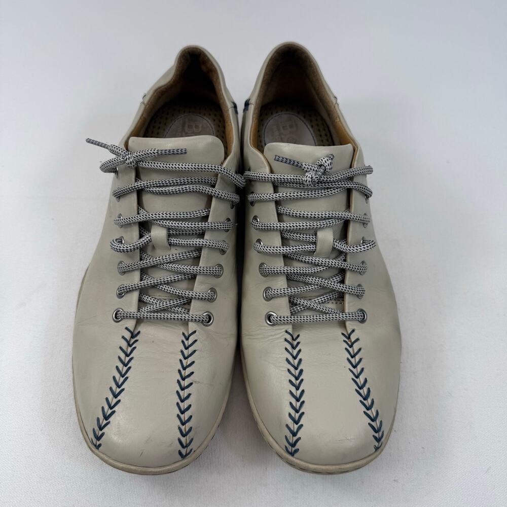 Born Tan Leather Baseball Stitch Shoes Mens Size 9 Comfort Sneakers Minimalist